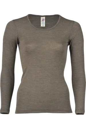 Engel Natur Dames Shirt Lange Mouw Zijde Merino Wol GOTS - wol walnut 42/44L