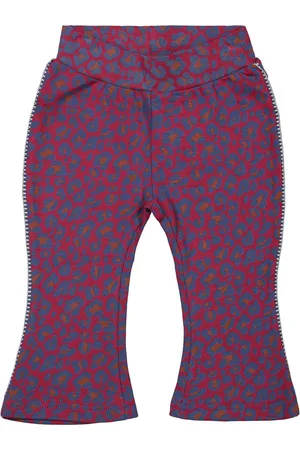 Dirkje Baby meisjes flaired joggingbroek Burgundy aop
