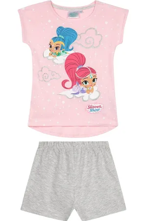 Nickelodeon Shimmer-and-Shine Pyjama met korte mouw - licht-roze - Maat 104