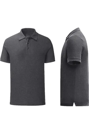 Merkloos Senvi Getailleerde Polo zacht aanvoelend Kleur donker grijs melee Maat 3XL
