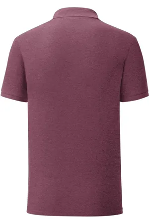 Merkloos Senvi - Fit Polo - Getailleerd - Maat XXXL (3XL) - Kleur Bordeaux Melee - (Zacht aanvoelend)