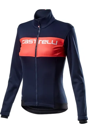 Castelli Fietsjack Lange mouwen Dames Blauw Roze - Como Jacket Savile Blue Brilliant Pink Sav - XL