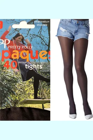 Pretty Polly Panty - Dikke -Opaque - Super Soft - 40 Den. - S/M - Donkerbruin - 2 Paar - Voordeelverpakking