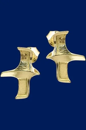 AuBor Oorbellen, steek, Gouden giervalk