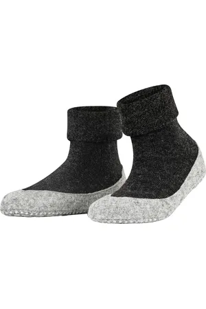 Falke Cosyshoe antislip noppen merinowol huissokken pantoffels dames grijs - Maat 37-38