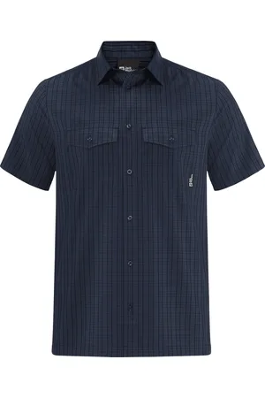Jack Wolfskin THOMPSON SHIRT MEN Heren Outdoorshirt - night blauw checks- Maat S
