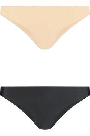 Bye Bra Onzichtbare Bikini In Braziliaanse Stijl, Hoge Taille, Naadloze Bikini, Niet Aan Te Raken, Geen Slipjeslijn, Gladde Randen, 2 Kleurenpak, Beige En Zwart, XXL