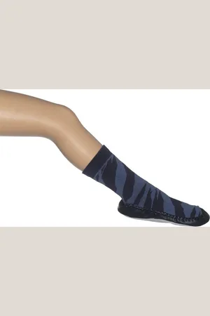 Bonnie Doon Kinderen - Sloffen - Zebra Shoe Sock - Donker Blauw melee/ - 27/28