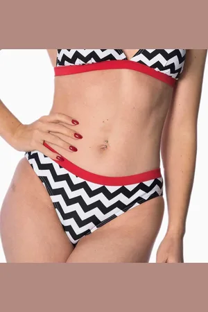 Banned Retro BLACK COFFEE Bikinibroekje - XS - /Wit
