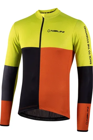 Nalini Heren - Fietsshirt - Lange Mouwen - Wielrenshirt - - Oranje - NEW LS COFFEE JERSEY - 4XL
