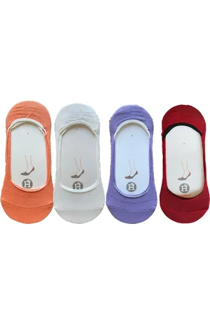 Merkloos Sneakersokken dames 4-stuks mix One Size