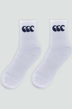 Canterbury Crew Sock White 3 Pack - 34-39