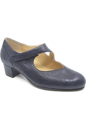 Durea 5755 008 1003, Blauwe bandschoenen op een hak wijdte K