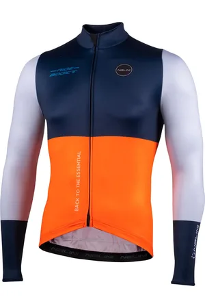 Nalini Heren - Fietsshirt - Lange Mouwen - Wielrenshirt - - Oranje - WARM FIT JERSEY - XXXL