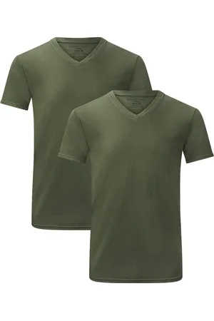 Bamboo Basics Comfortabel & Zijdezacht Velo - Bamboe T-Shirts V-Hals (Multipack 2 stuks) Heren - Korte Mouwen - - L