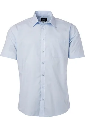James & Nicholson James and Nicholson Herenshort Poplin Shirt met korte mouwen