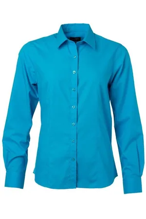 James & Nicholson James and Nicholson Dames/dames Poplin-shirt met lange mouwen