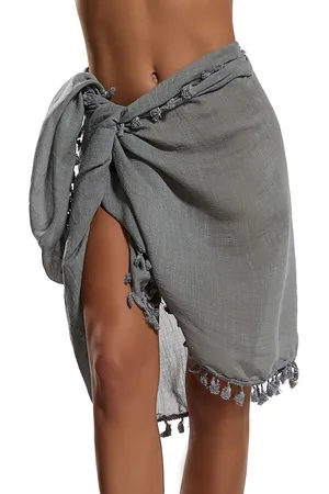 ASTRADAVI Pareo- Sarong met Franjes - Dames Beachwear Omslagdoek - Kleur