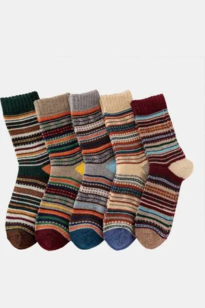 Fruit Of The Loom Wollen sokken - Winter sokken - Noorse sokken - 5 paar - One size