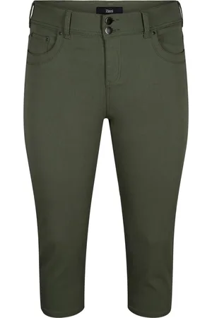 Zizzi VGRETHA, KNICKERS Dames Broek - Green - Maat 46