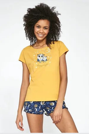Cornette Katoenen Shortama Dames Volwassenen | Korte Mouw Korte Broek | Pyama Dames Volwassenen | Owls 520/195 XL