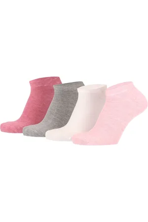 Apollo Bamboe Sneakersokken Kids - Roze - 4 Pak - Maat 35/38 - Sneakersokken kinderen - Kindersokken - Naadloos