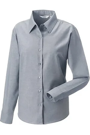 RUSSELL Collectie Dames/Dames Lange Mouw Easy Care Oxford Shirt