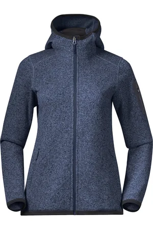 Bergans Kamphaug Knitted Hoodie - Orion blue - Maat Damen_S