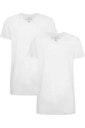 Bamboo Basics Comfortabel & Zijdezacht Velo - Bamboe T-Shirts V-Hals (Multipack 2 stuks) Heren - Korte Mouwen - Long Fit - - XXL