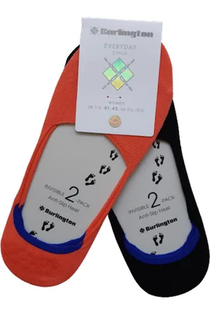 Burlington 2 paar invisible sneaker sokken maat 39/40 1 x zwart, 1 x coral
