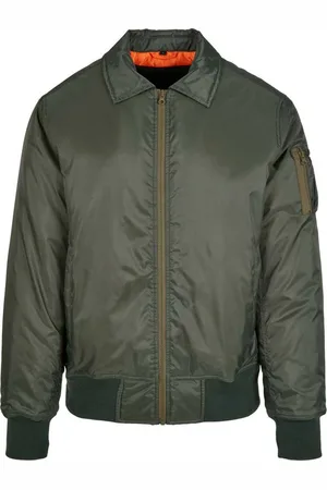 Build Your Brand Collar Bomber Jacket BY157 - - L