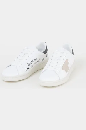 Dsquared2 Boxer sneaker van kalfsleer met suède detail - Wit - Maat 40