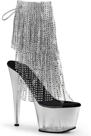 Pleaser ADORE-1017RSFT Plateau Laarzen, Paaldans schoenen - Paaldans schoenen - 37 Shoes - Zilverkleurig