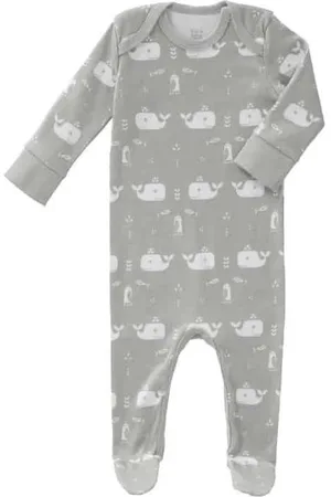 Fresk Pyjama Met Voet Whale Grey 3-6 Mnd