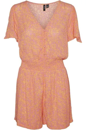VERO MODA Broek Vmmenny V-neck Ss Playsuit Wwn Ga 10303698 Pink Cosmos/huki Dames Maat - XL