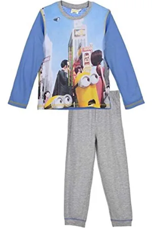 Minions 2-delige Pyjama-set - Model " in Las Vegas" - Blauw / Grijs - 98 cm - 3 jaar