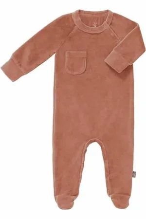 Fresk Pyjama velours met voet Ash rose
