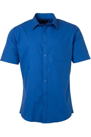 James & Nicholson James and Nicholson Herenshort Poplin Shirt met korte mouwen