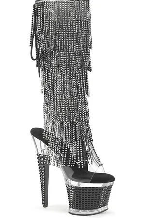 Pleaser SPECTATOR-2017RSF Plateau Laarzen - US 7 - 37 Shoes - Zilverkleurig/Zwart