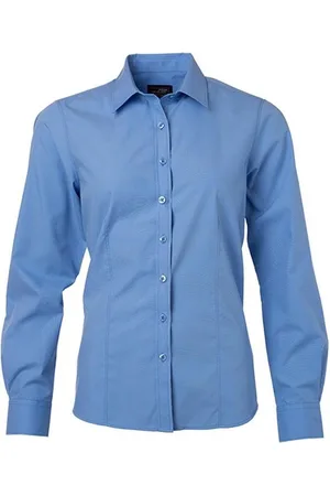 James & Nicholson James and Nicholson Dames/dames Poplin-shirt met lange mouwen