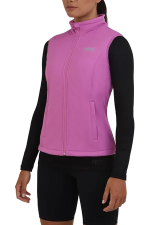 TCA Dames Flyweight Winddicht Hardloop Fiets Gilet met Ritszakken - Roze, L