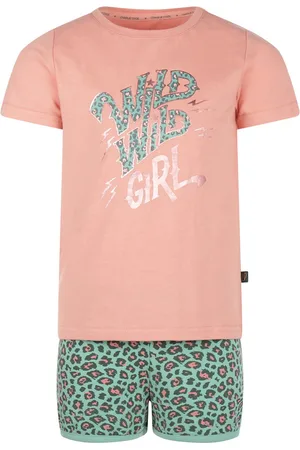 Charlie Choe Pyjama - Shortama - Groen - Roze - Panter - Maat 98/104