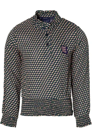 Quapi Blouse Do roze/groen geomatric print voor meisjes - maat 146/152