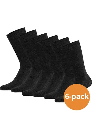 Apollo Bamboo Sokken Antraciet Melange - 6 paar Grijze Bamboe sokken - Unisex - Maat 43-46