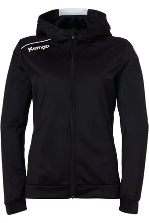 Kempa Player Hood Jacket Dames Zwart-Wit Maat XS