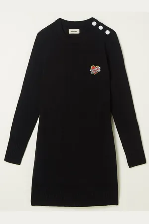 Zadig & Voltaire Zadig&Voltaire Kids Trui-jurk met ronde hals in kasjmierblend - - Maat 164
