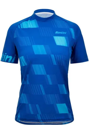 Santini Fibra Korte Mouw Enduro Trui Blauw S Vrouw