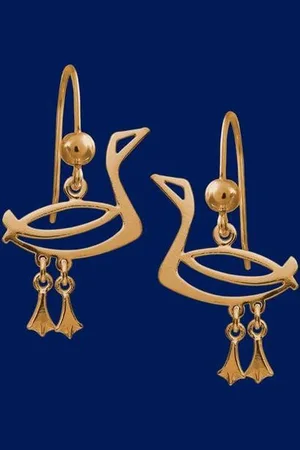 AuBor Oorbellen, hang, Gouden ijsduiker