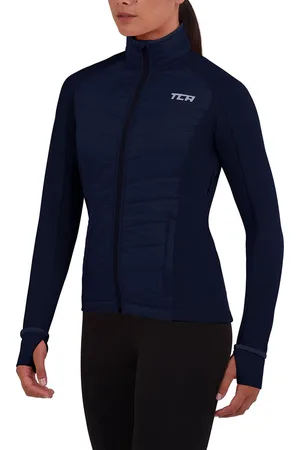 TCA Dames Excel Hardloper All-Season Lichtgewicht Waterafstotend Opvouwbaar Hardloopjack - Donkerblauw, XS