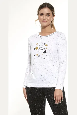 Cornette Katoenen Pyjama Dames Volwassenen Winter Matching Gezin Pyama Lange Mouw Lange Broek Star 722/302 XXL